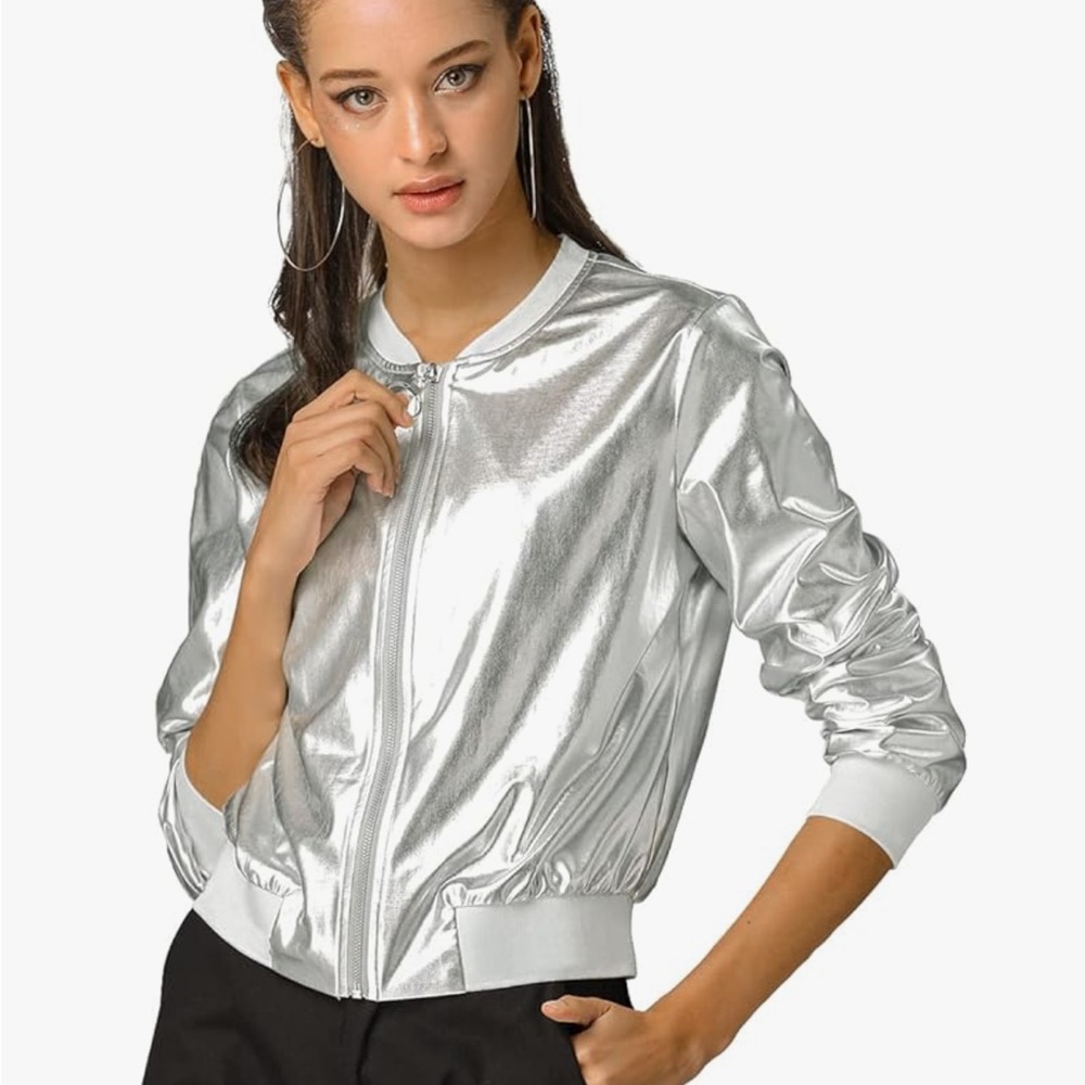 Allegra K Women's Sparkly Holographic